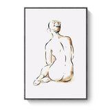 Light Yellow Minimalism Art Nude Women Wall Print for Kitchen, Multiple Sizes Options Clearhalo 'Art Gallery' 'Canvas Art' 'Contemporary Art Gallery' 'Contemporary Art' 'Minimalism' 'Minimalist Art Gallery' 'Scandinavian' Arts' 1706805