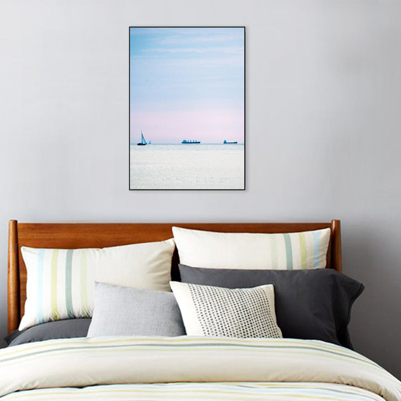 Tropix Canvas Wall Art Pink and Blue Ocean Scenery with Sunset Glow Wall Decoration Clearhalo 'Art Gallery' 'Canvas Art' 'Coastal Art Gallery' 'Nautical' Arts' 1706920