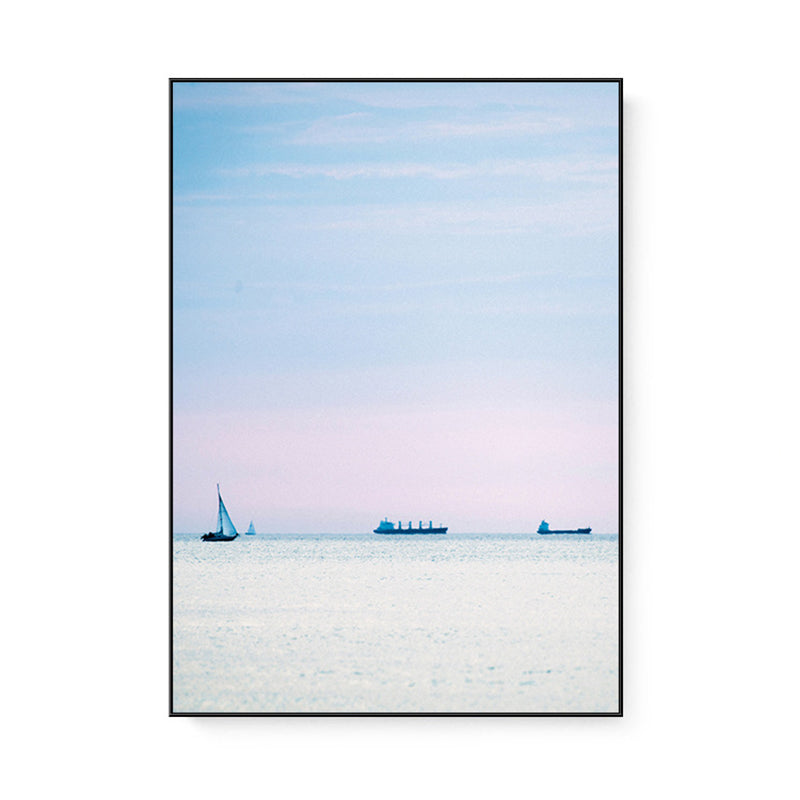 Tropix Canvas Wall Art Pink and Blue Ocean Scenery with Sunset Glow Wall Decoration Clearhalo 'Art Gallery' 'Canvas Art' 'Coastal Art Gallery' 'Nautical' Arts' 1706922