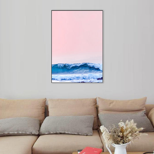 Tropix Canvas Wall Art Pink and Blue Ocean Scenery with Sunset Glow Wall Decoration Clearhalo 'Art Gallery' 'Canvas Art' 'Coastal Art Gallery' 'Nautical' Arts' 1706924