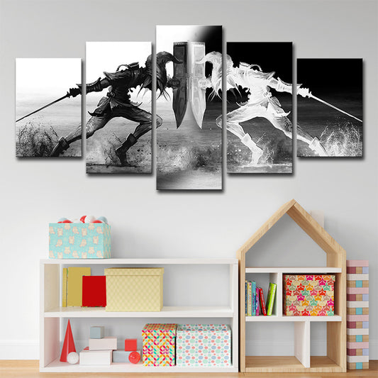 Legend of Zelda Game Canvas Grey and White Kids Wall Art Decor for House Interior Clearhalo 'Art Gallery' 'Canvas Art' 'Kids' Arts' 1706949