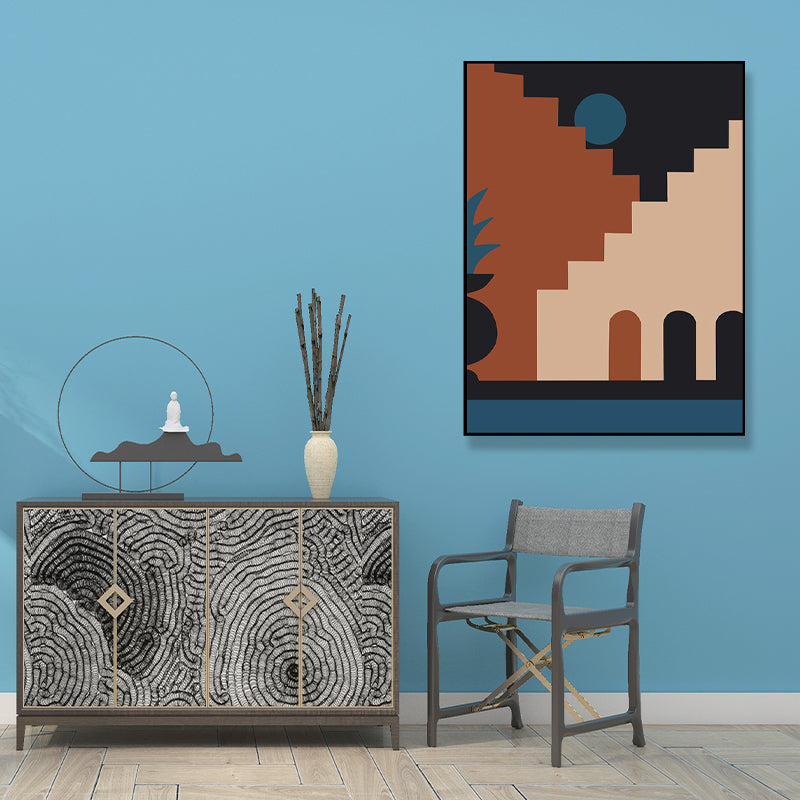 Textured Abstract Pattern Canvas Print Nordic Style Wall Art Decor for House Interior Brown Clearhalo 'Arts' 'Canvas Art' 1707003