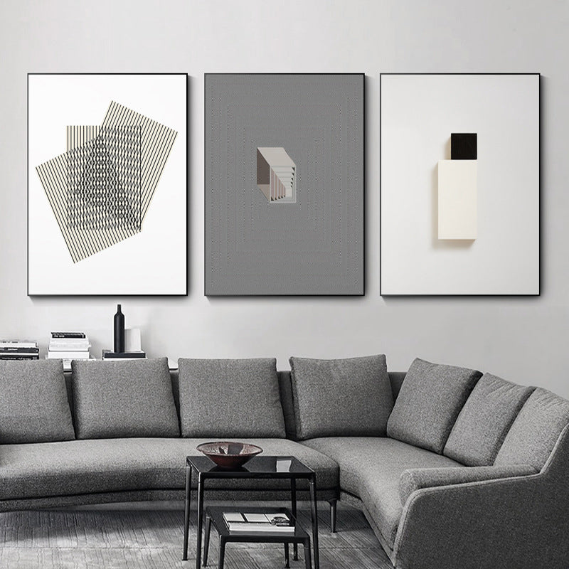 Geometric Shapes Wall Art Print Nordic Textured Living Room Wall Decor in Light Color Clearhalo 'Arts' 'Canvas Art' 1707026
