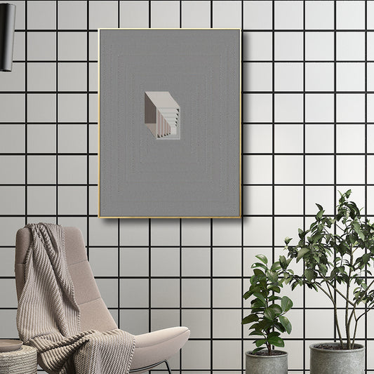 Geometrische vormen Wall Art Print Noordse textureerde woonkamer wanddecor in lichte kleur