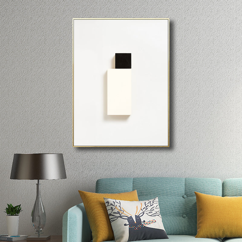 Geometric Shapes Wall Art Print Nordic Textured Living Room Wall Decor in Light Color White Clearhalo 'Arts' 'Canvas Art' 1707033