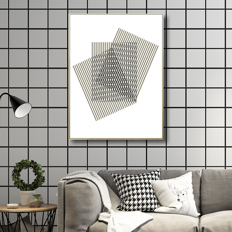 Geometric Shapes Wall Art Print Nordic Textured Living Room Wall Decor in Light Color Khaki Clearhalo 'Arts' 'Canvas Art' 1707037