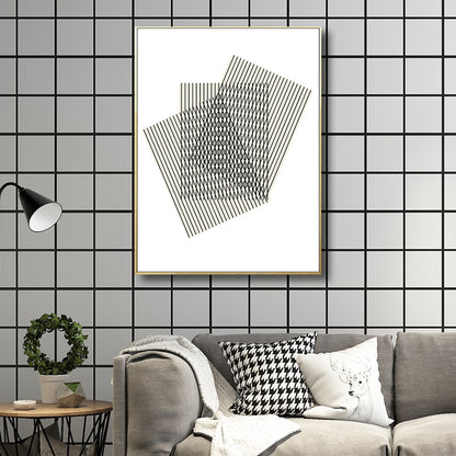 Geometric Shapes Wall Art Print Nordic Textured Living Room Wall Decor in Light Color Khaki Clearhalo 'Arts' 'Canvas Art' 1707037