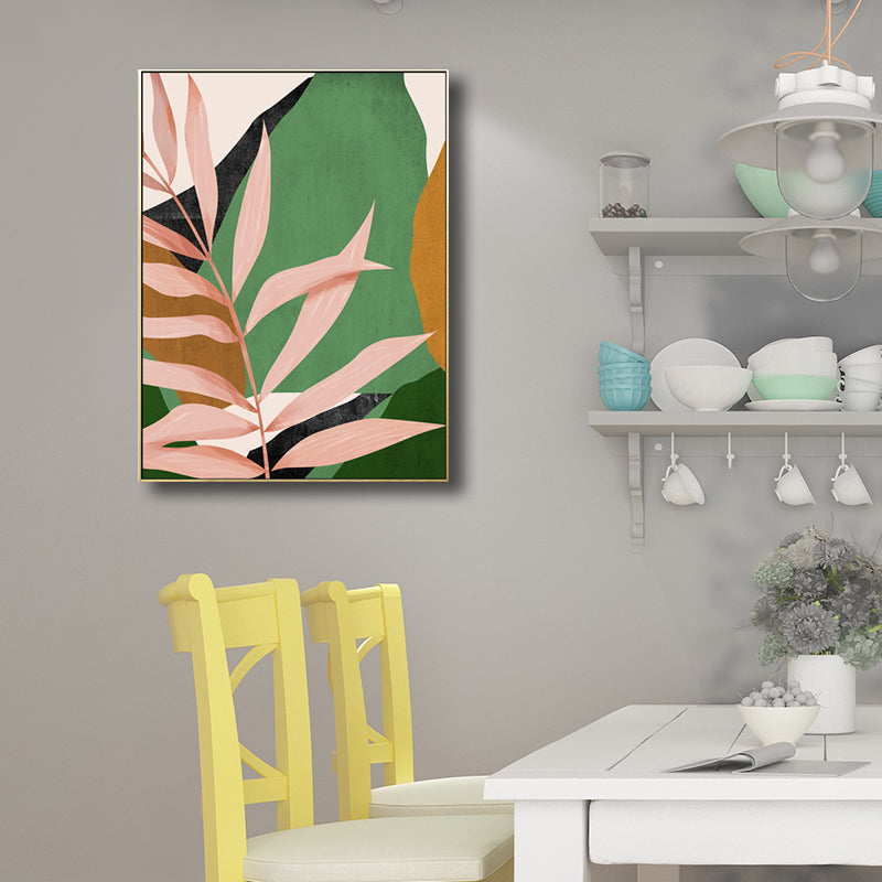 Nordic Botanics Leaf Wall Art Canvas Textured Green Wall Decor for Child Bedroom Clearhalo 'Arts' 'Canvas Art' 1707042