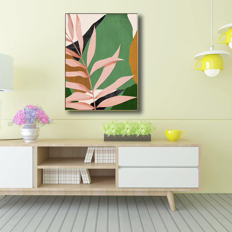 Nordic Botanics Leaf Wall Art Canvas Textured Green Wall Decor for Child Bedroom Clearhalo 'Arts' 'Canvas Art' 1707043