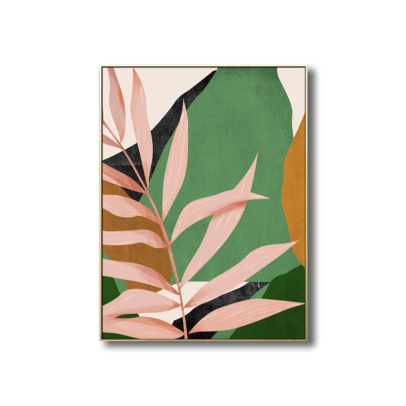 Nordic Botanics Leaf Wall Art Canvas Textured Green Wall Decor for Child Bedroom Clearhalo 'Arts' 'Canvas Art' 1707044
