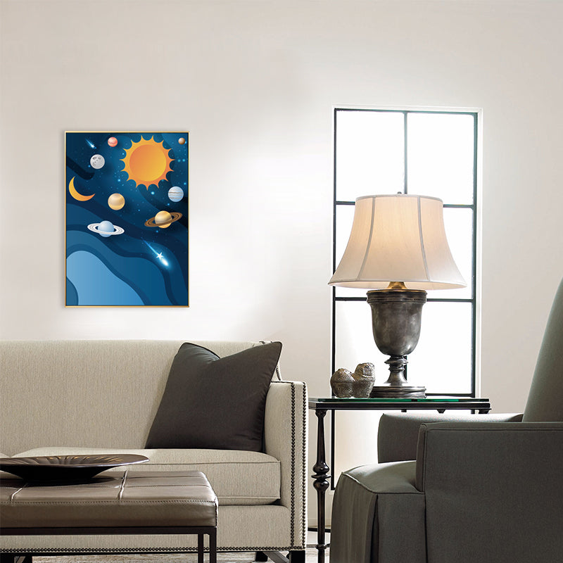 Children's Art Planets Painting Pastel Color Textured Wall Print for Kids Bedroom Clearhalo 'Art Gallery' 'Canvas Art' 'Kids' Arts' 1707082