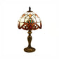 1 Light 6"/8" W Domed Table Lamp Baroque Style Stained Glass Bedroom Table Lighting in Blue/Brown Clearhalo 'Lamps' 'Table Lamps' Lighting' 170709
