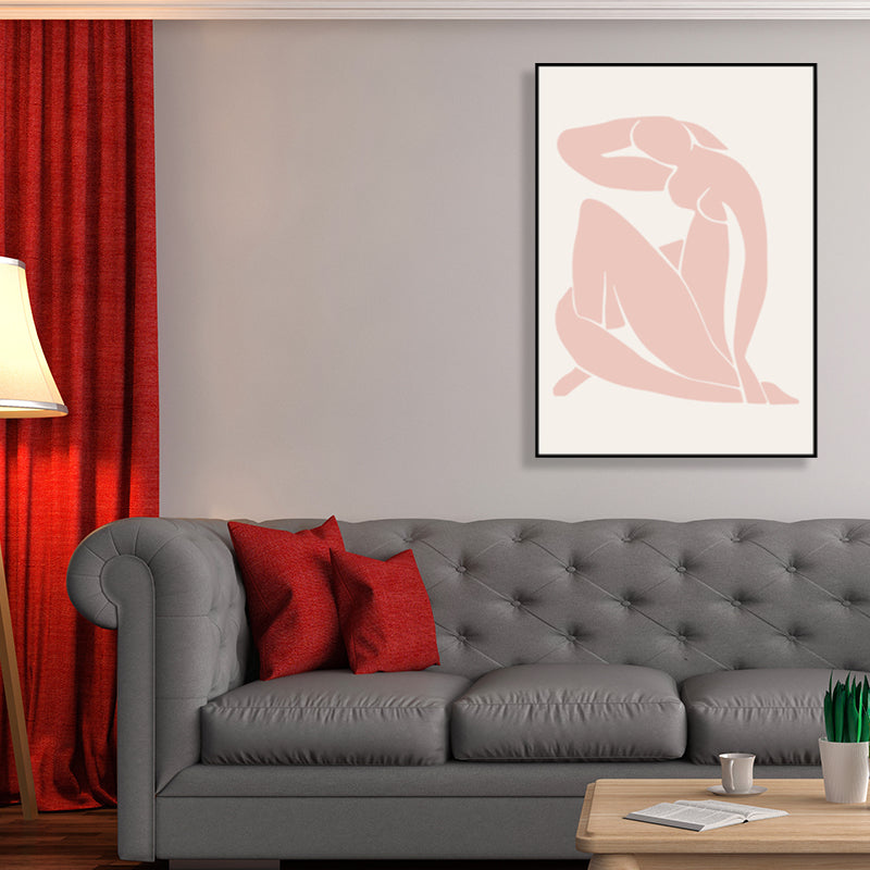 Scandinavian Style Wall Art Print Beige Nude Women Painting, Multiple Sizes Available Beige Design 1 Clearhalo 'Arts' 'Canvas Art' 1707106
