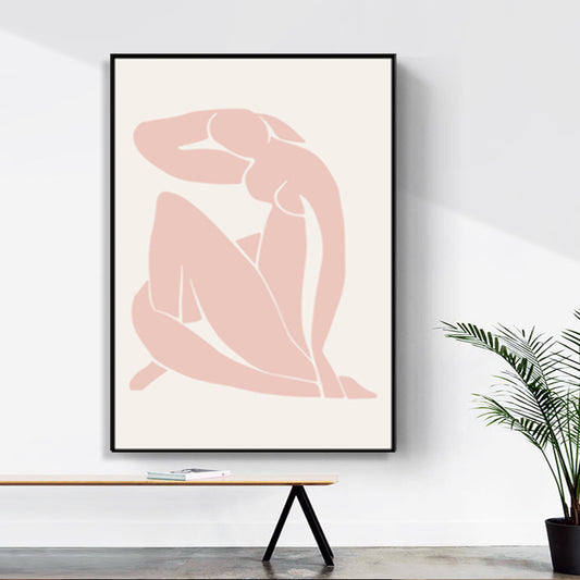 Scandinavian Style Wall Art Print Beige Nude Women Painting, Multiple Sizes Available Clearhalo 'Arts' 'Canvas Art' 1707107