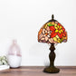 Multi Color Flower Table Lighting Rustic Tiffany 1 Light Table Lighting with Stained Glass Shade in Bronze/Brass Finish Clearhalo 'Lamps' 'Table Lamps' Lighting' 170711
