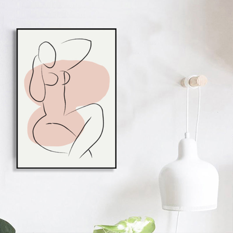 Scandinavian Style Wall Art Print Beige Nude Women Painting, Multiple Sizes Available Beige Design 2 Clearhalo 'Arts' 'Canvas Art' 1707112