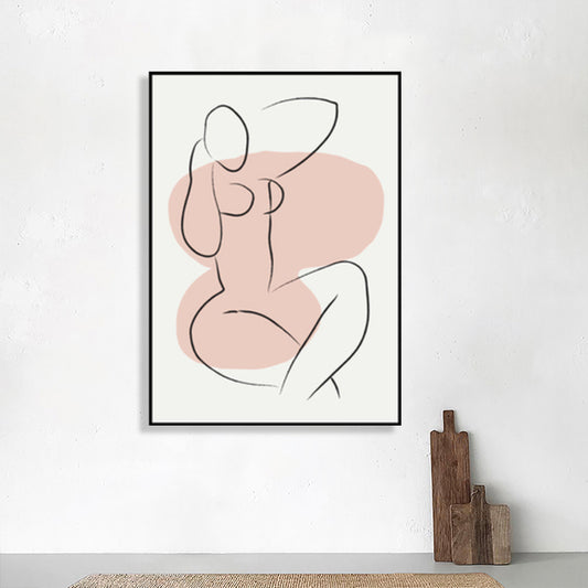 Scandinavian Style Wall Art Print Beige Nude Women Painting, Multiple Sizes Available Clearhalo 'Arts' 'Canvas Art' 1707113