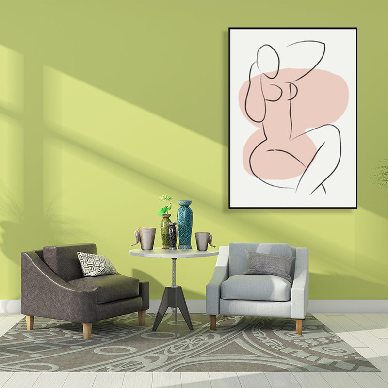 Scandinavian Style Wall Art Print Beige Nude Women Painting, Multiple Sizes Available Clearhalo 'Arts' 'Canvas Art' 1707114