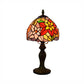 Multi Color Flower Table Lighting Rustic Tiffany 1 Light Table Lighting with Stained Glass Shade in Bronze/Brass Finish Clearhalo 'Lamps' 'Table Lamps' Lighting' 170712