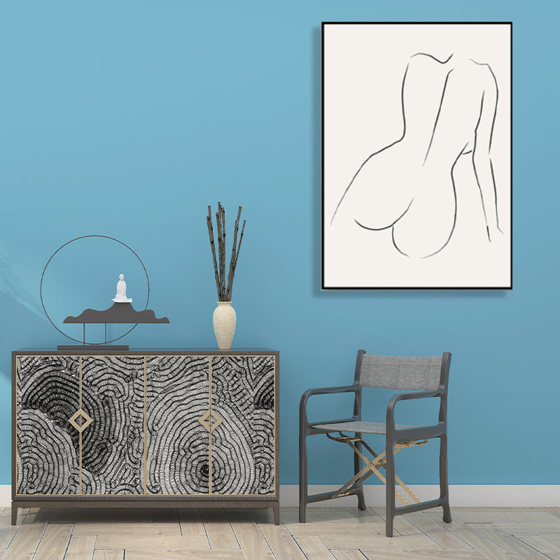 Scandinavian Style Wall Art Print Beige Nude Women Painting, Multiple Sizes Available Clearhalo 'Arts' 'Canvas Art' 1707121