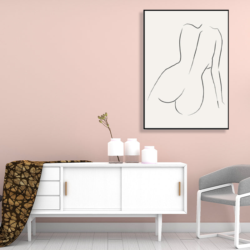 Scandinavian Style Wall Art Print Beige Nude Women Painting, Multiple Sizes Available Clearhalo 'Arts' 'Canvas Art' 1707122
