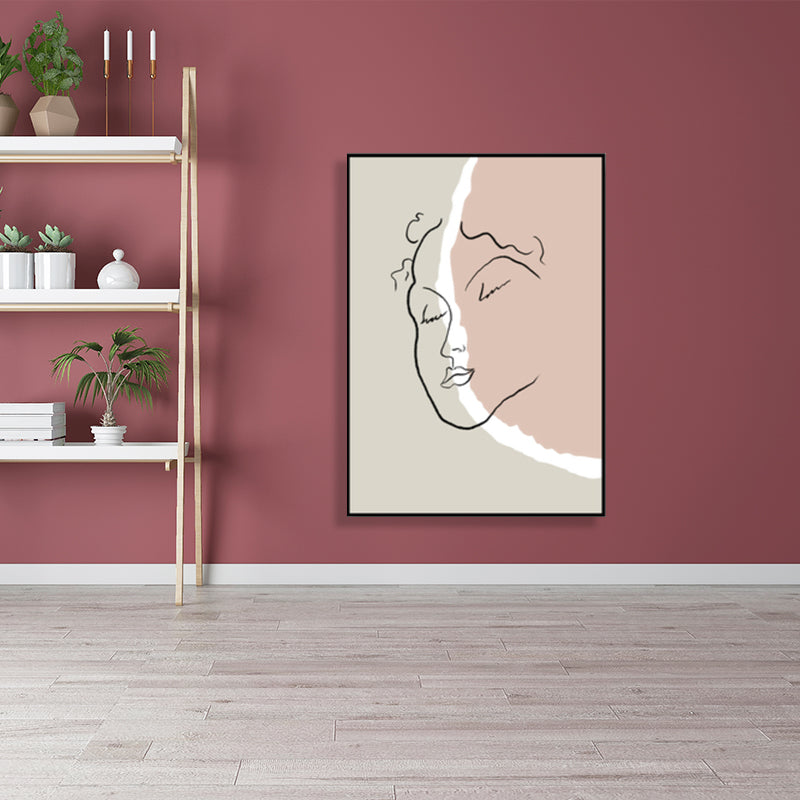 Scandinavian Style Wall Art Print Beige Nude Women Painting, Multiple Sizes Available Beige Design 5 Clearhalo 'Arts' 'Canvas Art' 1707124