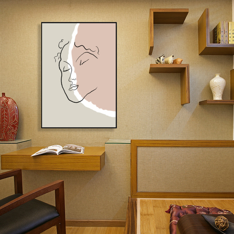 Scandinavian Style Wall Art Print Beige Nude Women Painting, Multiple Sizes Available Clearhalo 'Arts' 'Canvas Art' 1707125