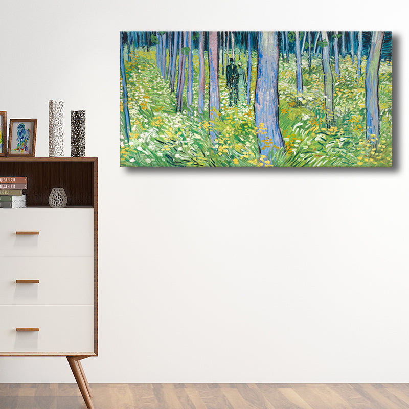 Textured Outdoor Scene Wall Decor Impressionism Style Canvas Art, Multiple Sizes Light Green Clearhalo 'Arts' 'Canvas Art' 1707157