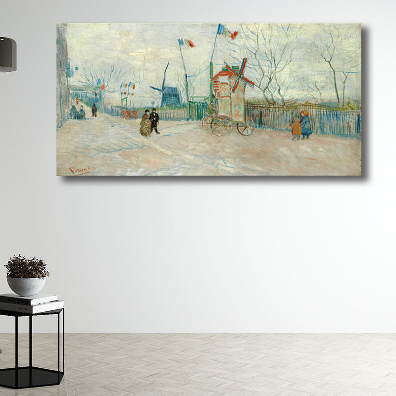 Textured Outdoor Scene Wall Decor Impressionism Style Canvas Art, Multiple Sizes Grey Clearhalo 'Arts' 'Canvas Art' 1707161