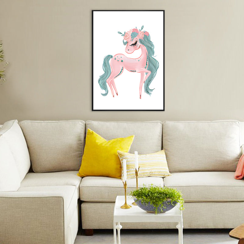 Childrens Art Animal Canvas Print Soft Color Textured Wall Decor for Kids Bedroom Clearhalo 'Art Gallery' 'Canvas Art' 'Kids' Arts' 1707180