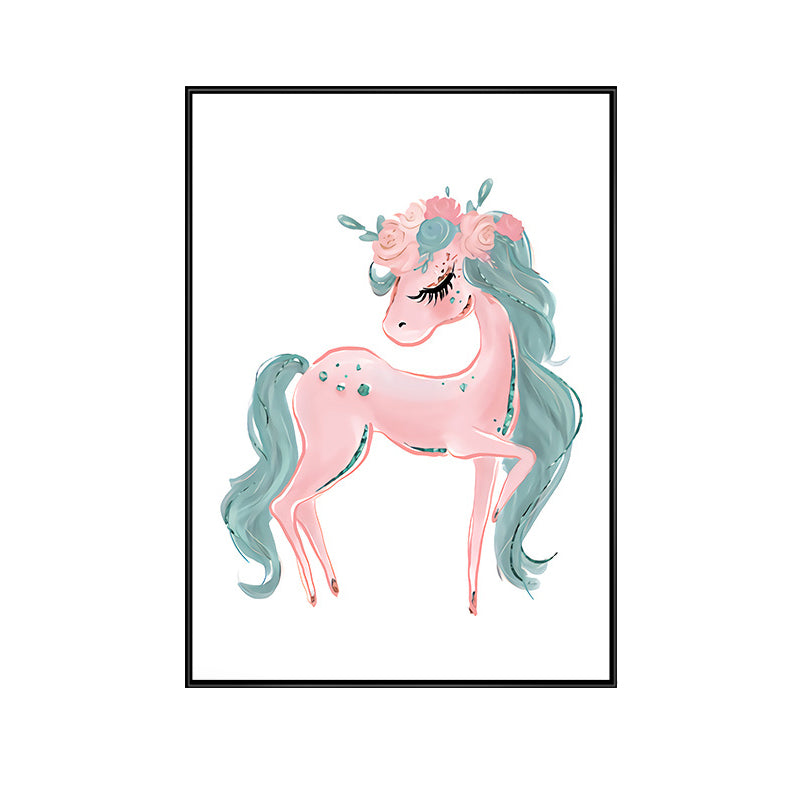 Childrens Art Animal Canvas Print Soft Color Textured Wall Decor for Kids Bedroom Clearhalo 'Art Gallery' 'Canvas Art' 'Kids' Arts' 1707182