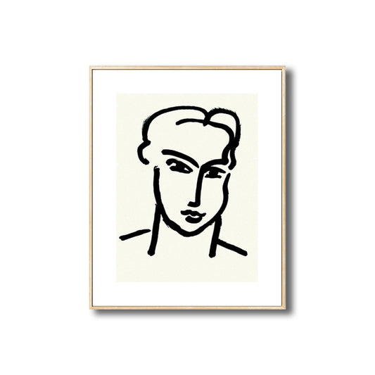 Drawing Print Minimalism Wall Art with Line Sketch Face Pattern in Black and White Clearhalo 'Art Gallery' 'Canvas Art' 'Contemporary Art Gallery' 'Contemporary Art' 'Minimalism' 'Minimalist Art Gallery' 'Scandinavian' Arts' 1707309