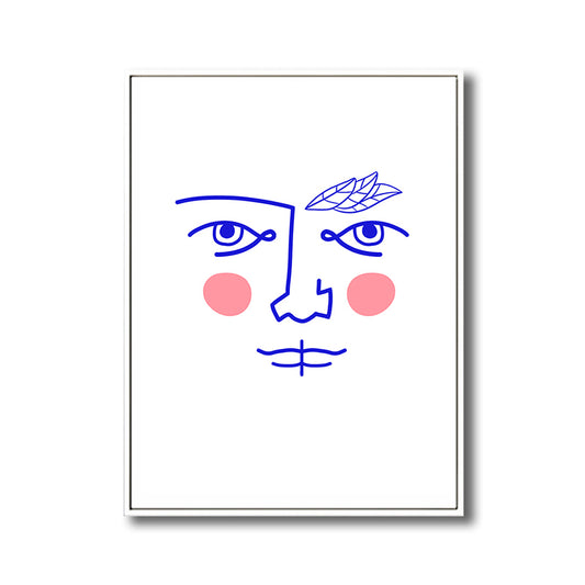 Pencil Line Figure Face Canvas Art Minimalism Textured Wall Decor in Pastel Color Clearhalo 'Art Gallery' 'Canvas Art' 'Contemporary Art Gallery' 'Contemporary Art' 'Minimalism' 'Minimalist Art Gallery' 'Scandinavian' Arts' 1707320