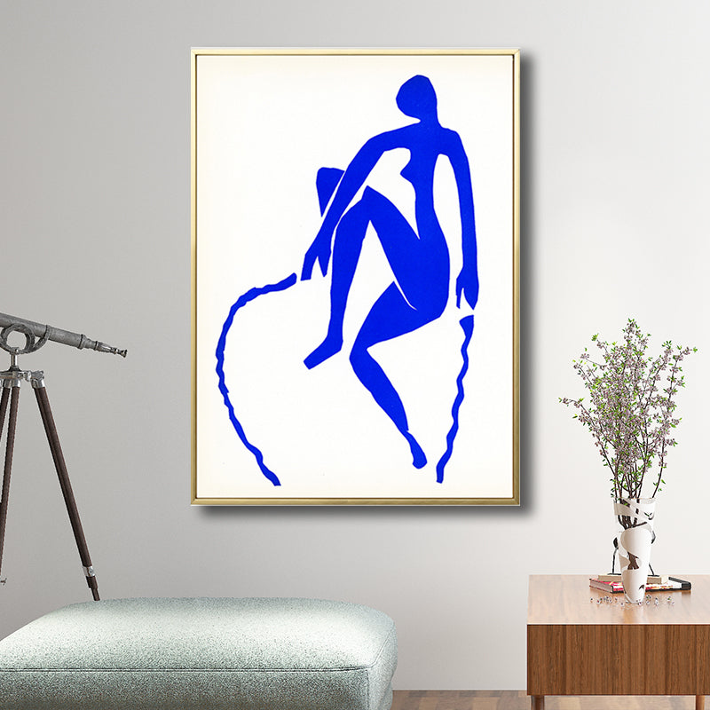 Woman Drawing Canvas Print Dark Color Simple Style Wall Art Decor for Living Room Clearhalo 'Art Gallery' 'Canvas Art' 'Contemporary Art Gallery' 'Contemporary Art' 'Minimalism' 'Minimalist Art Gallery' 'Scandinavian' Arts' 1707361