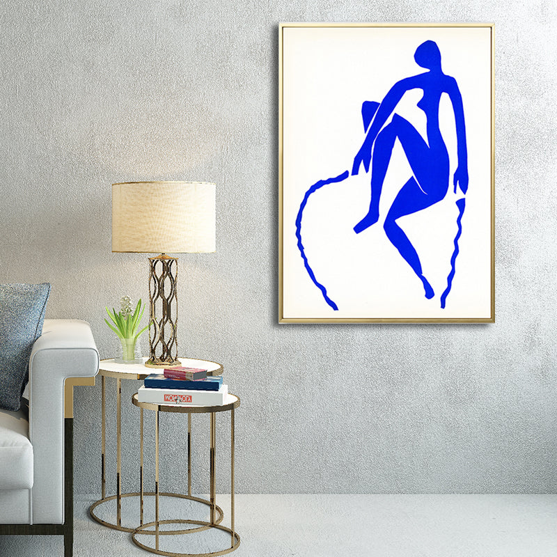Woman Drawing Canvas Print Dark Color Simple Style Wall Art Decor for Living Room Clearhalo 'Art Gallery' 'Canvas Art' 'Contemporary Art Gallery' 'Contemporary Art' 'Minimalism' 'Minimalist Art Gallery' 'Scandinavian' Arts' 1707362