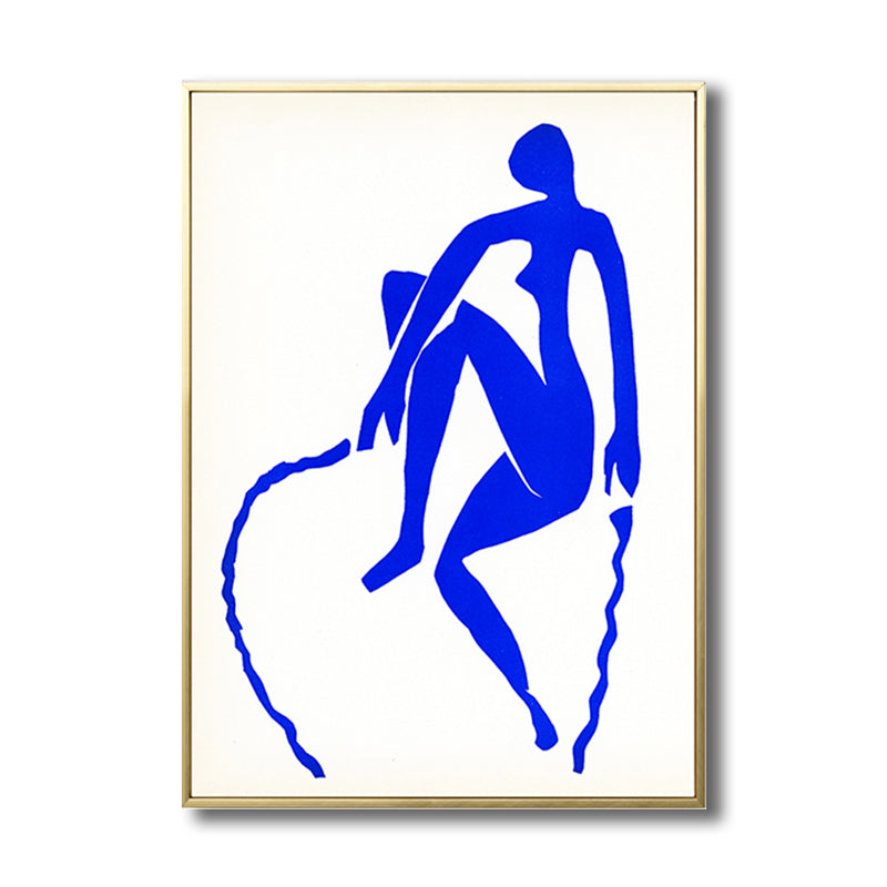 Woman Drawing Canvas Print Dark Color Simple Style Wall Art Decor for Living Room Clearhalo 'Art Gallery' 'Canvas Art' 'Contemporary Art Gallery' 'Contemporary Art' 'Minimalism' 'Minimalist Art Gallery' 'Scandinavian' Arts' 1707363