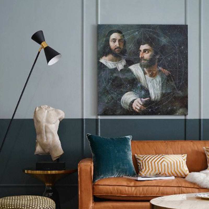 Raphael Galaxy Canvas Art Vintage Textured Living Room Wall Decor in Grey (Multiple Sizes Available) Grey Clearhalo 'Arts' 'Canvas Art' 1707396