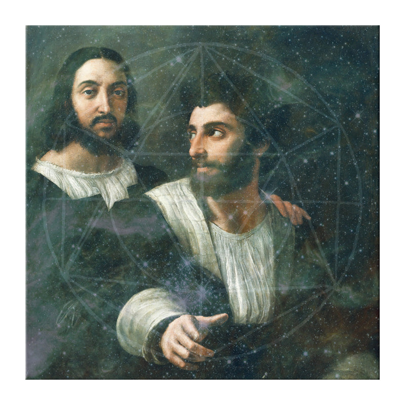 Raphael Galaxy Canvas Art Vintage Textured Living Room Wall Decor in Grey (Multiple Sizes Available) Clearhalo 'Arts' 'Canvas Art' 1707399