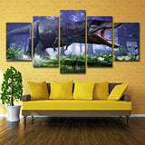 Jurassic Park Dinosaur Canvas Print Kids Style Multi-Piece Wall Art Decor in Blue Clearhalo 'Art Gallery' 'Canvas Art' 'Kids' Arts' 1707411