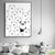 Kawaii Animal Canvas Wall Art for Child Bedroom, Black and White, Textured Surface White Design 2 Clearhalo 'Art Gallery' 'Canvas Art' 'Kids' Arts' 1707511