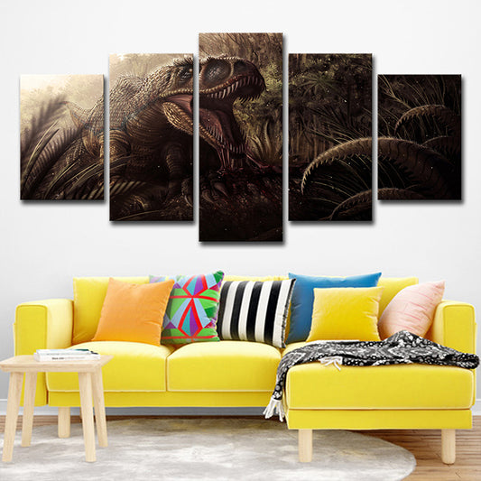 Brown Digital Print Dinosaur Canvas Fantasy Sci-Fi Multi-Piece Wall Art for Room Clearhalo 'Art Gallery' 'Canvas Art' 'Kids' Arts' 1707535