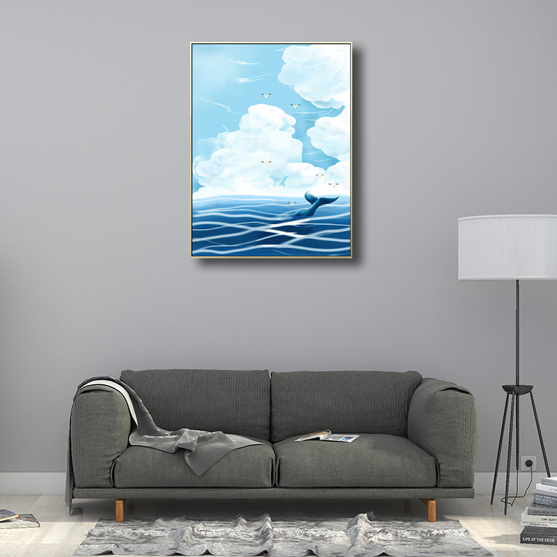 Childrens Art Scenery Print Canvas Pastel Color Textured Wall Decoration for Bedroom Clearhalo 'Art Gallery' 'Canvas Art' 'Kids' Arts' 1707631