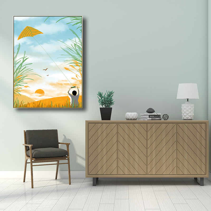 Childrens Art Scenery Print Canvas Pastel Color Textured Wall Decoration for Bedroom Clearhalo 'Art Gallery' 'Canvas Art' 'Kids' Arts' 1707639