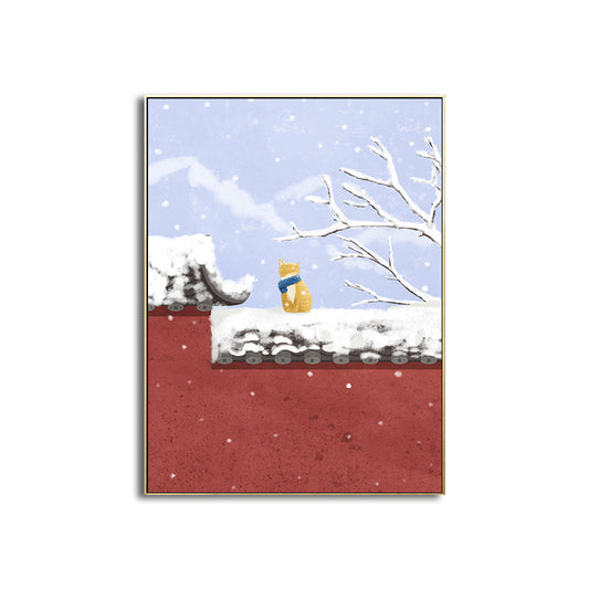 Childrens Art Scenery Print Canvas Pastel Color Textured Wall Decoration for Bedroom Clearhalo 'Art Gallery' 'Canvas Art' 'Kids' Arts' 1707644