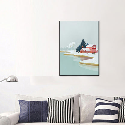 Illustration Childrens Art Wall Decor with Seasonal Scenery in Light Color for Bedroom White Clearhalo 'Art Gallery' 'Canvas Art' 'Kids' Arts' 1707652