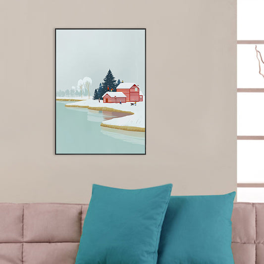 Illustration Childrens Art Wall Decor with Seasonal Scenery in Light Color for Bedroom Clearhalo 'Art Gallery' 'Canvas Art' 'Kids' Arts' 1707653