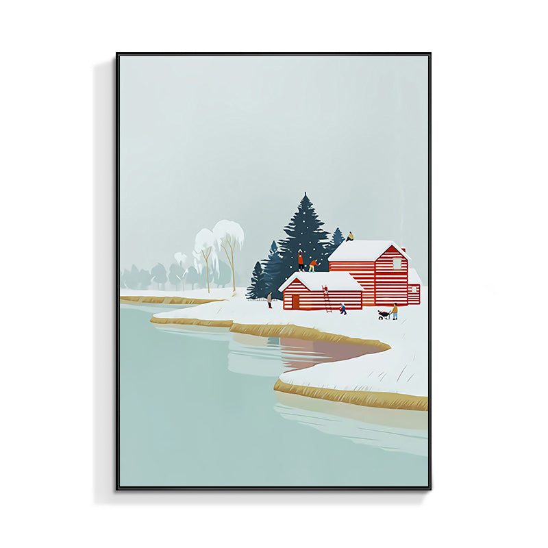 Illustration Childrens Art Wall Decor with Seasonal Scenery in Light Color for Bedroom Clearhalo 'Art Gallery' 'Canvas Art' 'Kids' Arts' 1707655