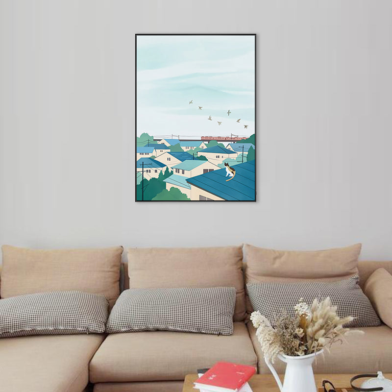 Illustration Childrens Art Wall Decor with Seasonal Scenery in Light Color for Bedroom Clearhalo 'Art Gallery' 'Canvas Art' 'Kids' Arts' 1707658