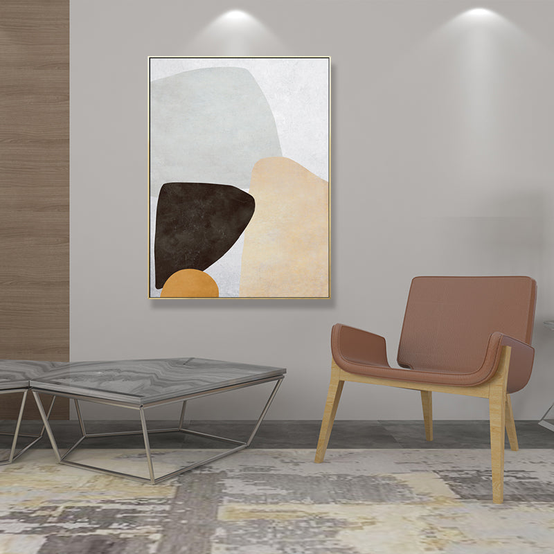 Soft Color Geometrical Art Print Abstract Nordic Textured Canvas for Sitting Room Clearhalo 'Arts' 'Canvas Art' 1707676