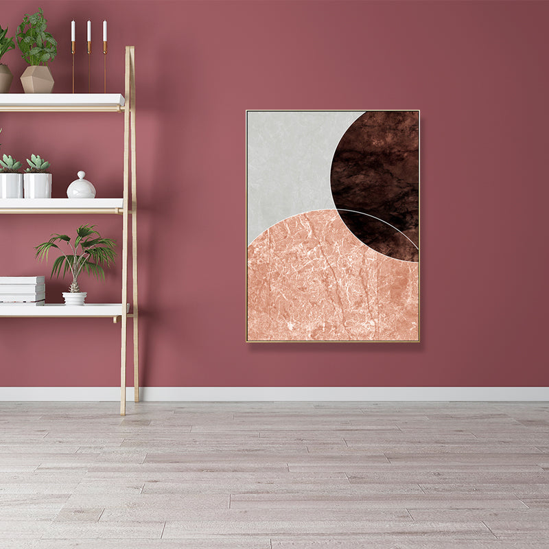 Soft Color Geometrical Art Print Abstract Nordic Textured Canvas for Sitting Room Clearhalo 'Arts' 'Canvas Art' 1707680